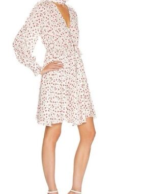 Fleur du Mal Ivory Cherry-Print Silk Dress